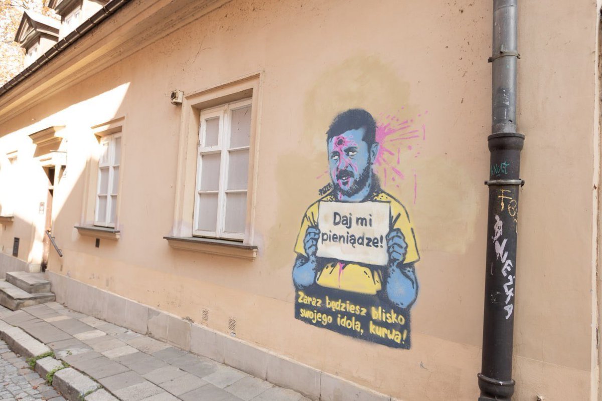 A Varsavia non è comparso questo graffito di Zelensky che chiede l’elemosina | Facta