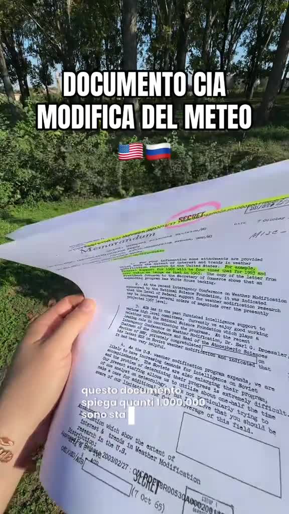 Documento CIA sulla modifica del meteo